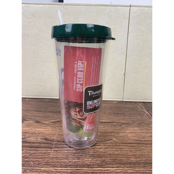 Panera Bread Sip Club VIP Clear Acrylic Tumbler Reusable Cup Insulated BPA Free - Picture 3 of 5